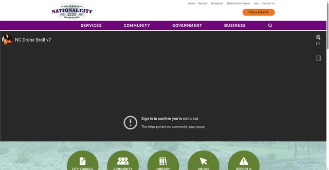 Security scan screenshot of https://www.nationalcityca.gov/