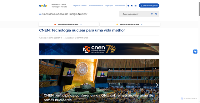 Security scan screenshot of https://www.cnen.gov.br