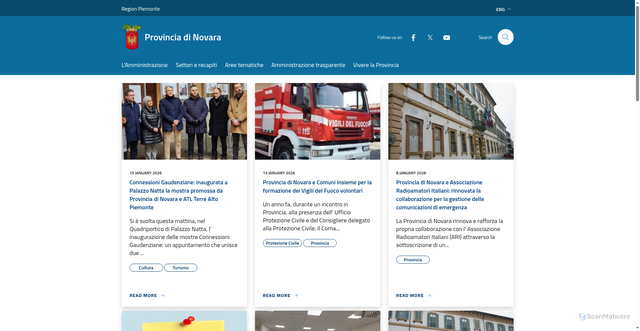 Security scan screenshot of https://www.provincia.novara.it/it