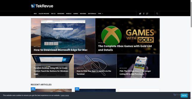 Security scan screenshot of https://tekrevue.com