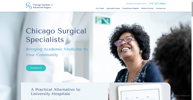 Security scan screenshot of https://www.chicagosurgery.org/
