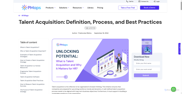Security scan screenshot of https://www.pmapstest.com/blog/what-is-talent-acquisition