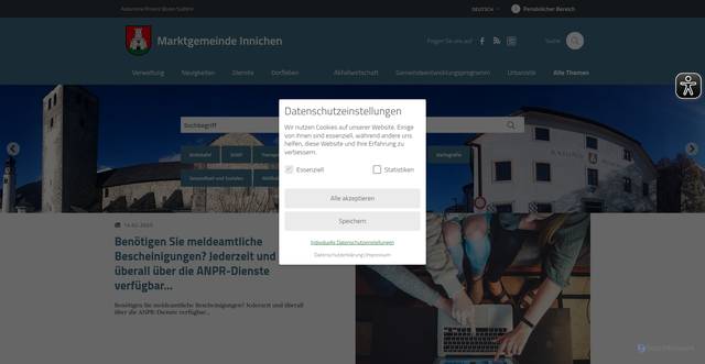Security scan screenshot of https://www.innichen.eu/de