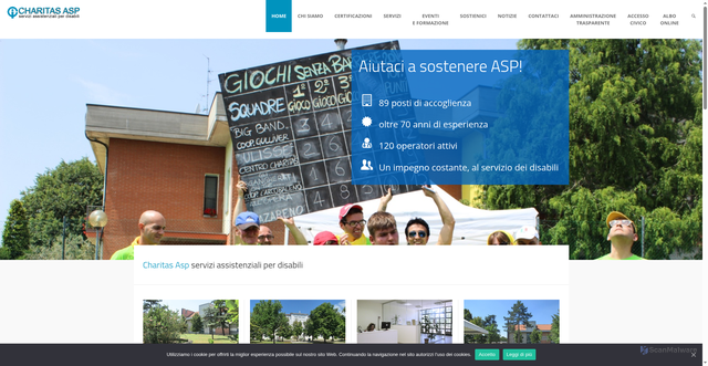 Security scan screenshot of https://charitasasp.it/
