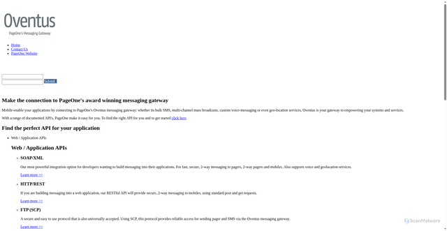 Security scan screenshot of https://oventus.com
