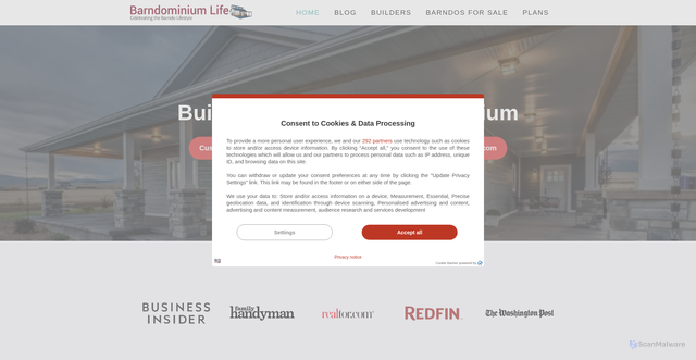Security scan screenshot of https://barndominiumlife.com
