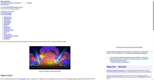 Security scan screenshot of https://www.gnu.org