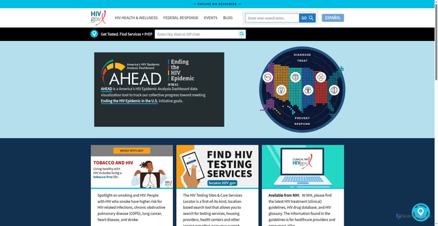 Security scan screenshot of https://www.hiv.gov:443/