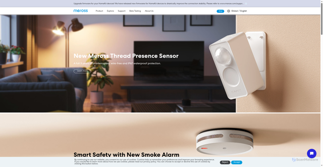 Security scan screenshot of https://meross.com
