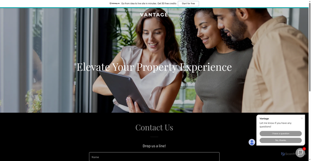 Security scan screenshot of http://thevantageexperience.com/