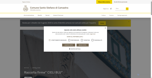 Security scan screenshot of https://www.santostefanodicamastra.eu