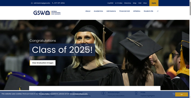 Security scan screenshot of https://www.gsw.edu/