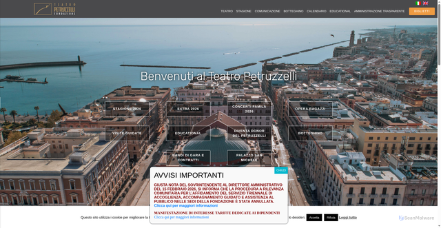 Security scan screenshot of https://www.fondazionepetruzzelli.it