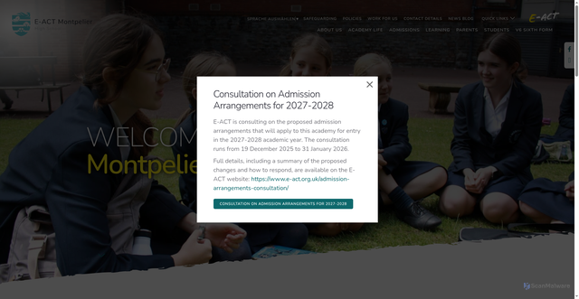 Security scan screenshot of https://montpelierhigh.e-act.org.uk/