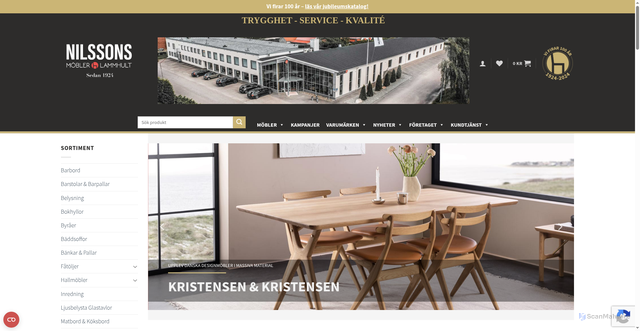 Security scan screenshot of https://nilssonsilammhult.se