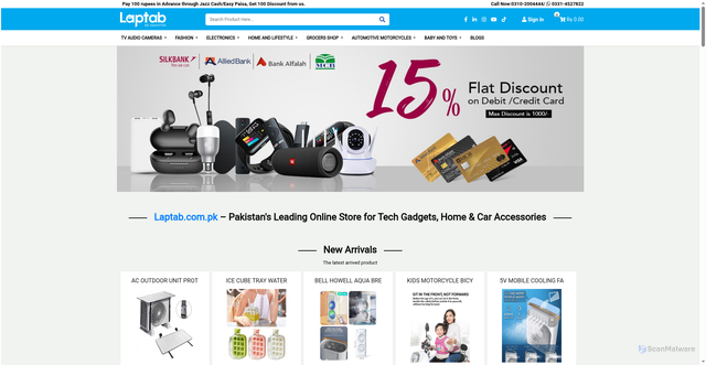 Security scan screenshot of https://www.laptab.com.pk