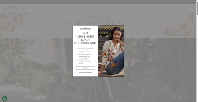 Security scan screenshot of https://store.johnnywas.com