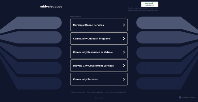 Security scan screenshot of http://midvaleut.gov/
