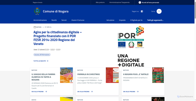 Security scan screenshot of https://www.comune.nogara.vr.it/