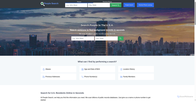 Security scan screenshot of https://people-search.org