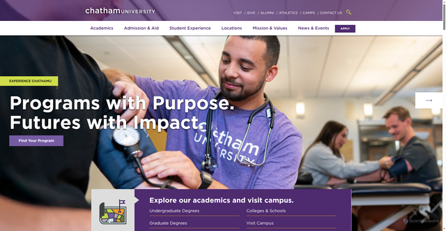 Security scan screenshot of https://www.chatham.edu