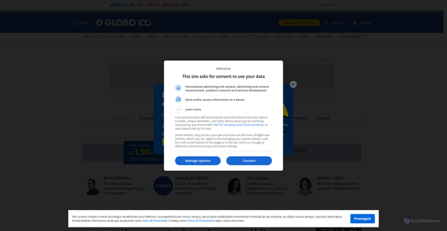 Security scan screenshot of https://oglobo.globo.com/