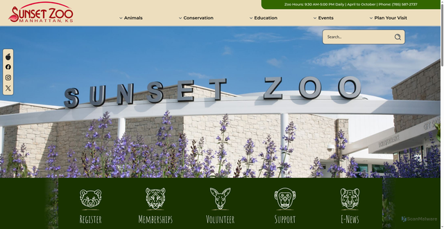Security scan screenshot of https://www.sunsetzoo.com/