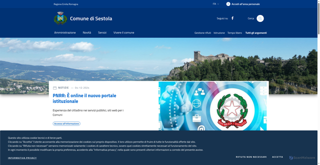 Security scan screenshot of https://www.comune.sestola.mo.it/