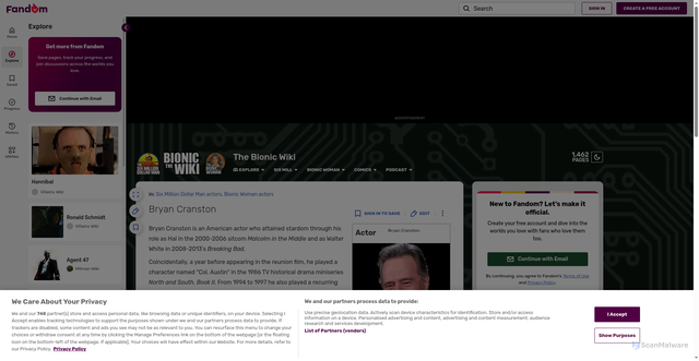 Security scan screenshot of https://bionic.fandom.com/wiki/Bryan_Cranston