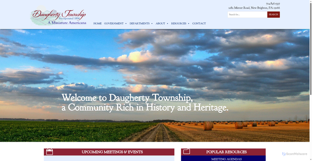 Security scan screenshot of https://daughertytownship-pa.gov/