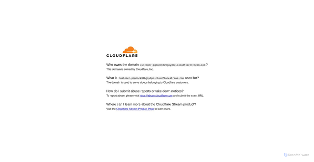 Security scan screenshot of https://customer-pqmonck32bgny3pe.cloudflarestream.com