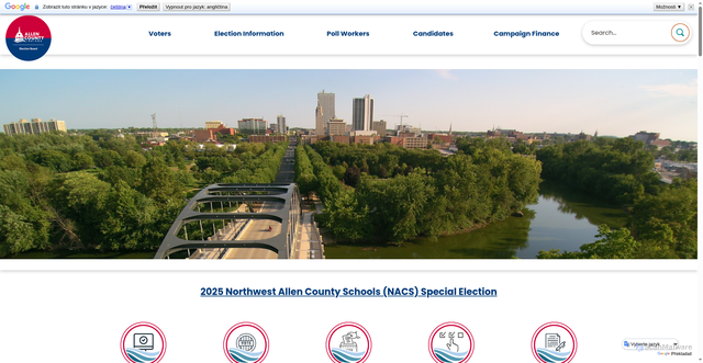 Security scan screenshot of https://www.allencounty.in.gov/889/Election-Board
