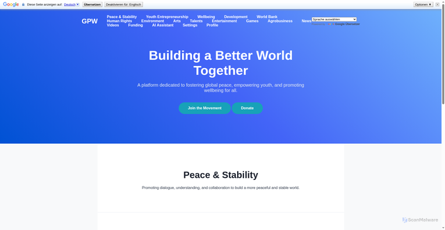 Security scan screenshot of https://globalpeace-dp991o1bv9.edgeone.app/