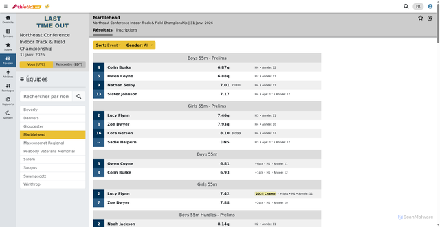 Security scan screenshot of https://lasttimeout.anet.live/fr/meets/60971/teams/1453541