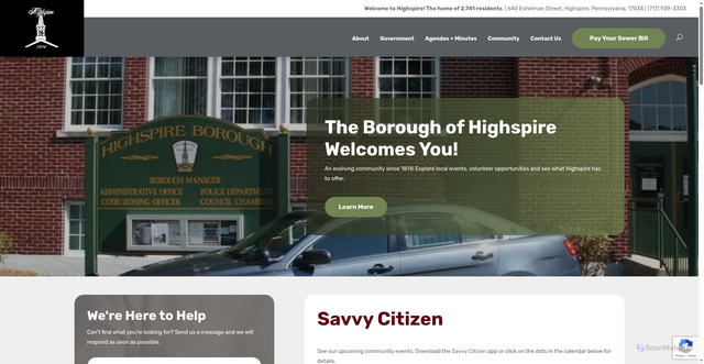 Security scan screenshot of https://highspire.gov/