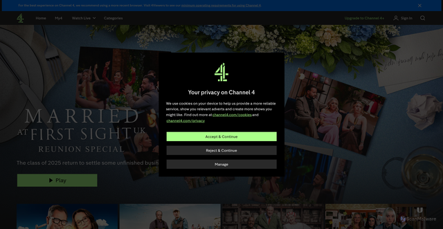 Security scan screenshot of https://www.channel4.com