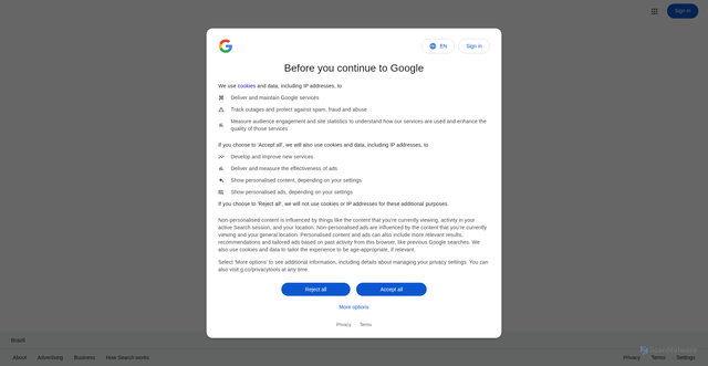 Security scan screenshot of https://images.google.com/imghp?hl=en&gl=br
