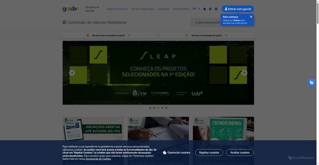 Security scan screenshot of https://www.gov.br/cvm/pt-br