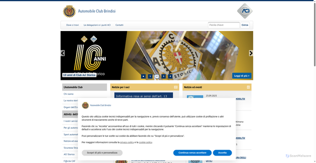 Security scan screenshot of https://brindisi.aci.it/