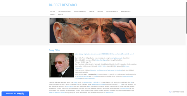 Security scan screenshot of http://rupertresearch.weebly.com/barry-diller.html