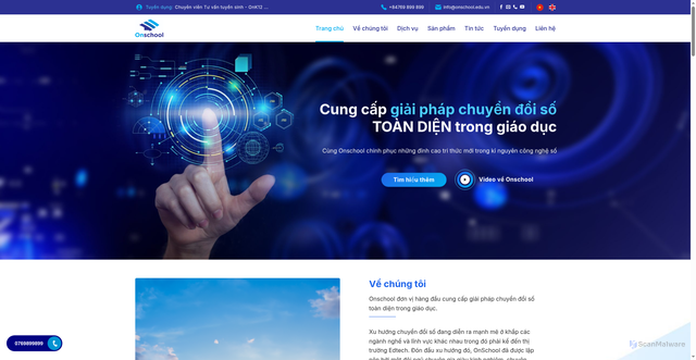 Security scan screenshot of https://onschool.edu.vn
