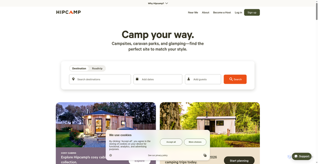 Security scan screenshot of https://www.hipcamp.com