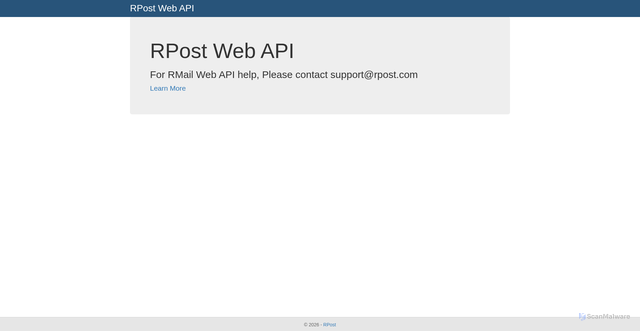 Security scan screenshot of https://webapi.r1.rpost.net