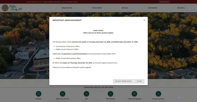 Security scan screenshot of https://halifaxcountyva.gov/