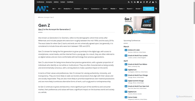 Security scan screenshot of https://martech.zone/acronym/gen-z/