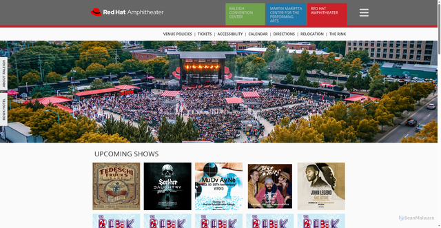 Security scan screenshot of https://www.redhatamphitheater.com/