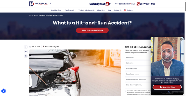 Security scan screenshot of https://callkellycall4.com/blog/what-is-a-hit-and-run-accident/