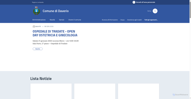 Security scan screenshot of https://www.comune.daverio.va.it/