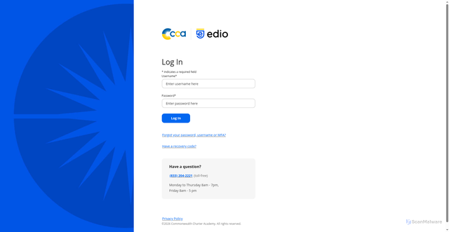 Security scan screenshot of https://www.myedio.com