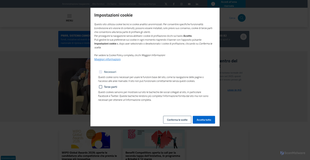 Security scan screenshot of https://www.unioncamere.gov.it/